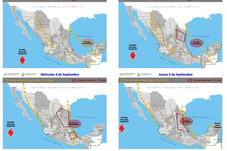 Alerta Protección Civil ante posibles lluvias en la frontera