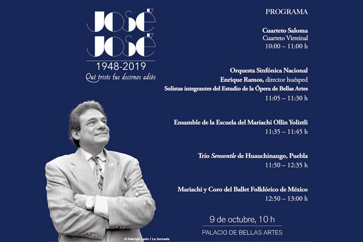 Fans cantan éxitos de José José afuera de Bellas Artes