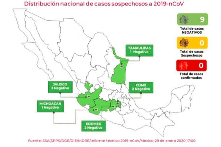 Coronavirus en México: 5 estados han reportado casos sospechosos