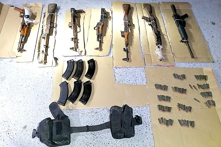 Aseguran armas en Miguel Alemán