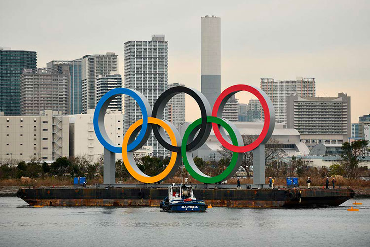 Llegan los anillos olímpicos a Tokio