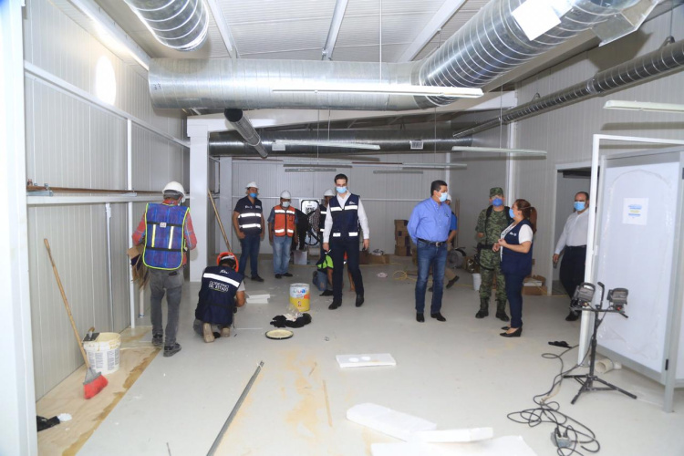 Supervisa Gobernador avance de Hospital Móvil en Matamoros