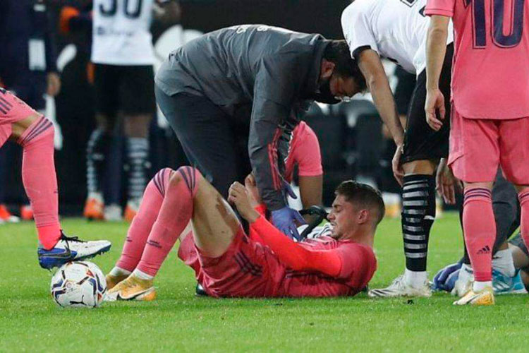 Federico Valverde sufrió una lesión muscular