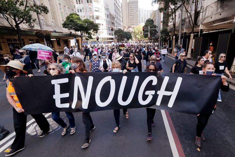 Australianas marchan para pedir justicia para las mujeres