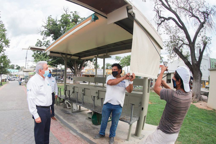 Supervisa alcalde Sanmiguel rehabilitación de Plaza Hidalgo
