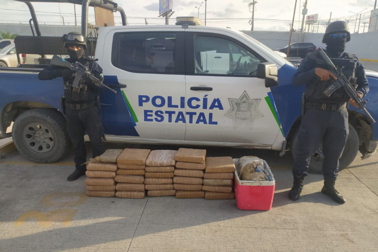 Asegura Policía Estatal 28 kilos de droga en Reynosa