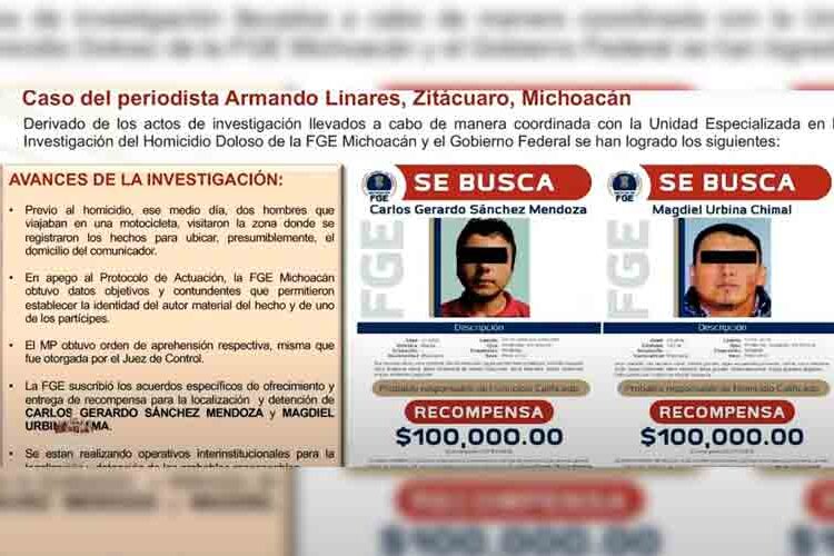 Divulga SSPC identidad de presuntos asesinos del periodista Linares