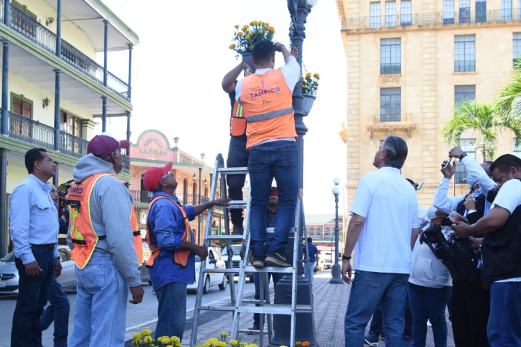 Crean Paseo Floral en la Calle Aduana de Tampico