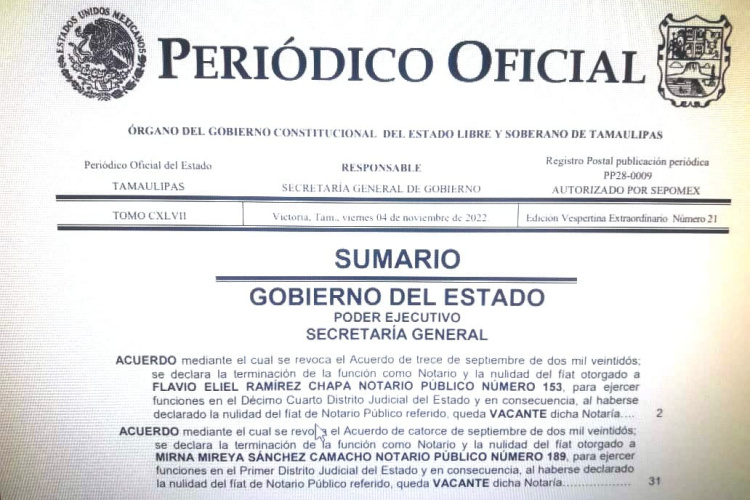Tumba gobierno dos Notarías ‘regaladas’