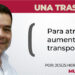 Para atrás, aumento al transporte