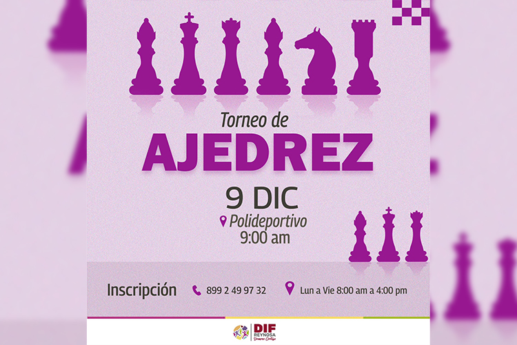DIF Reynosa invita a participar en torneo de ajedrez