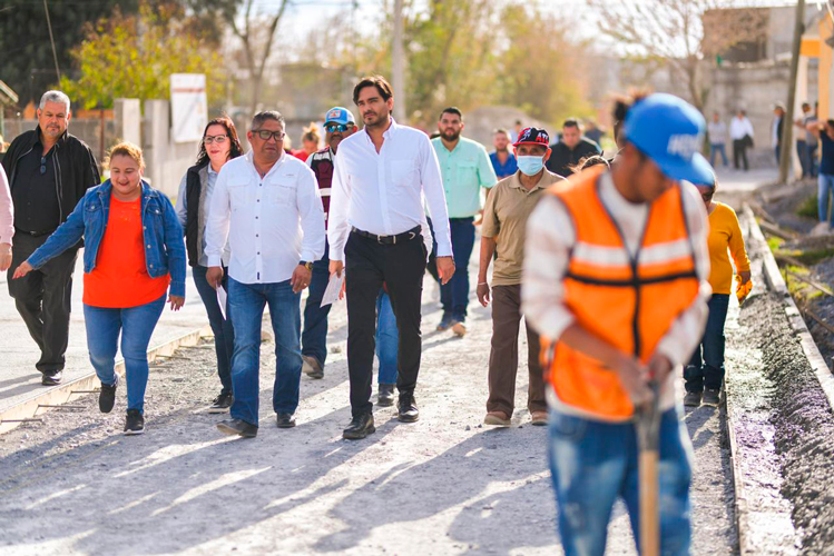 Supervisó Carlos Peña Ortiz nueva pavimentación hidráulica en Ampliación La Presa