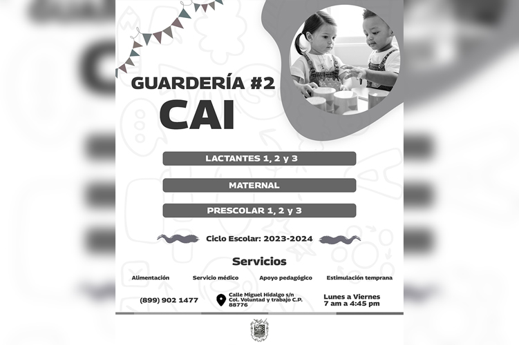 DIF Reynosa cuenta con Guardería en la colonia Voluntad y Trabajo