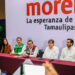 Dan a Peña Ortiz respaldo total del Verde, PT y Delegado de Morena tras nominación