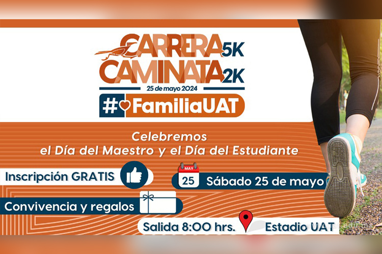 Invita la UAT a la carrera 5K y caminata 2K en Cd Victoria