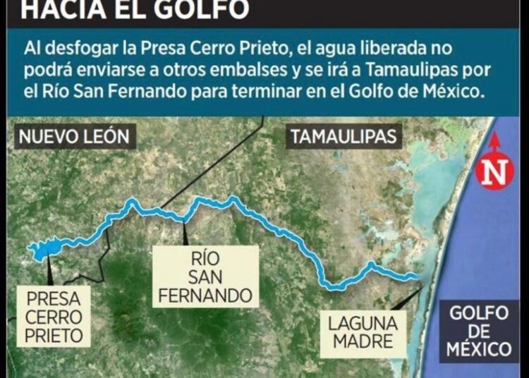 En marcha desfogue a Río San Fernando desde “Cerro Prieto”