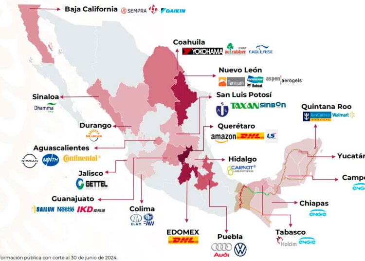 México registra inversión por 45,464 mdd en primer semestre de 2024