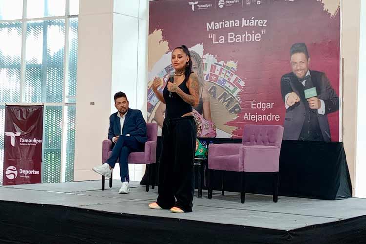 Imparte Mariana ‘Barbie’ Juárez plática a atletas tamaulipecos