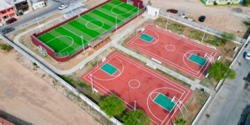 Carmen Lilia entrega obras deportivas y de bienestar en la Colonia Nueva Era