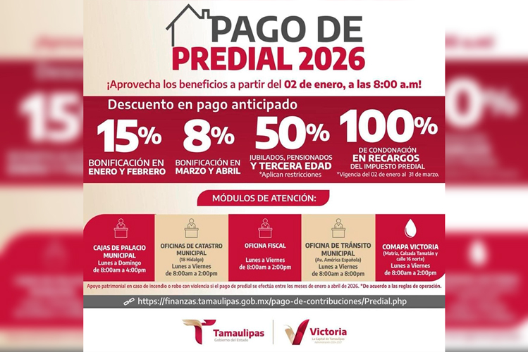 A partir del 2 de enero tesorería recibe contribuyentes del impuesto predial 2026