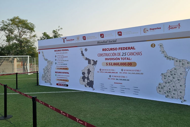 Mundial Social deja 26 canchas de futbol en Tamaulipas