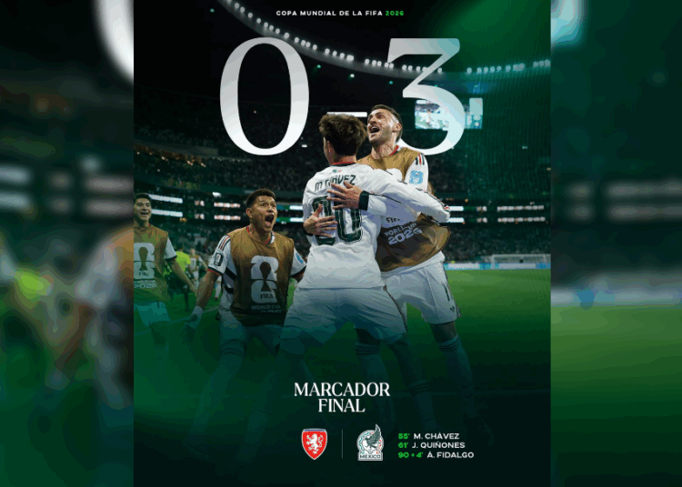 México golea a Chequia y avanza con paso perfecto en el Mundial 2026