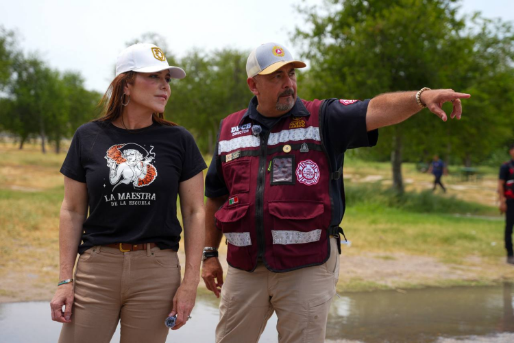 Supervisa Carmen Lilia Canturosas creciente del Río Bravo y despliega operativo de Protección Civil