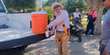 Refuerza Patty Chío alumbrado público en Ejidos Matamoros y San Agustín