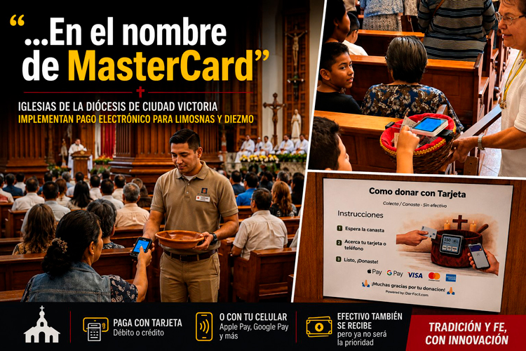 La fe también acepta tarjeta para limosna