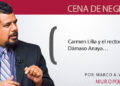 Carmen Lilia y el rector Dámaso Anaya…