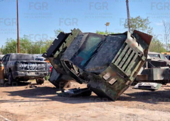 FGR destruye 25 vehículos “monstruo” en Tamaulipas